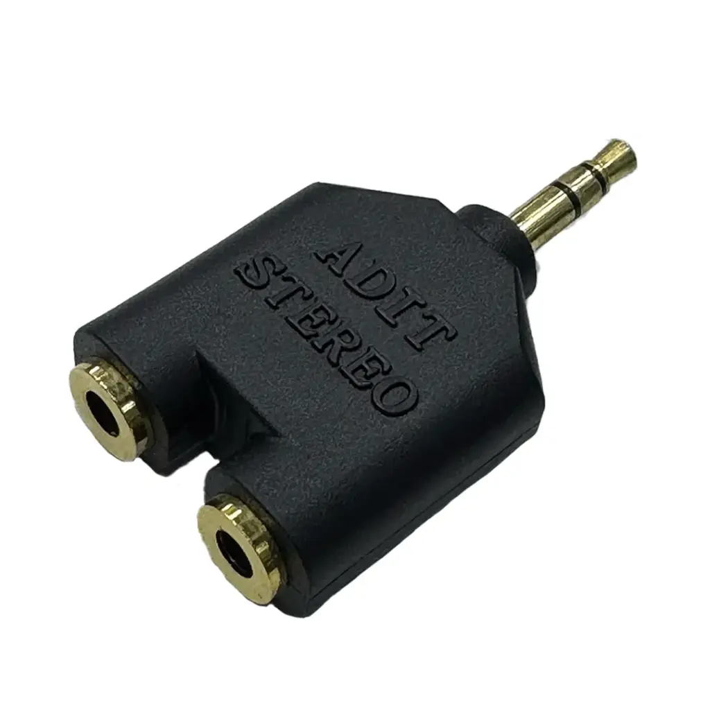 2*1/8"(F) - 1/8"(M) Audio Adapter Gold