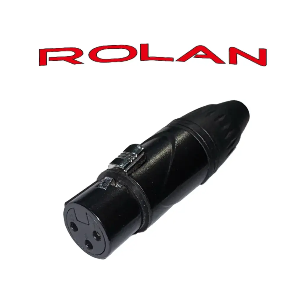 XLR Jack 3 Pole Rolan Black (F)