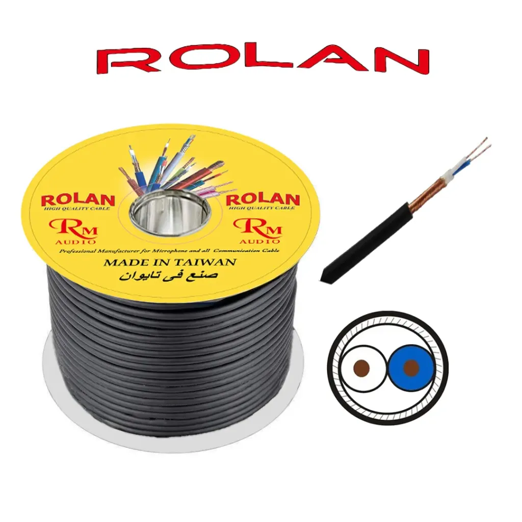 ROLAN 2 Cores + Shield 100M Black Spool Bulk Cable