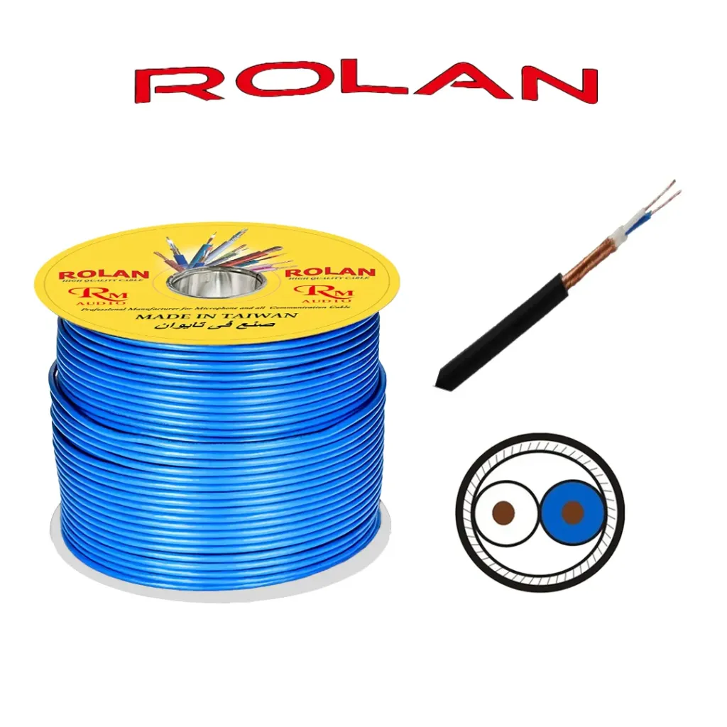 ROLAN 2 Cores + Shield 100M Blue Spool Bulk Cable