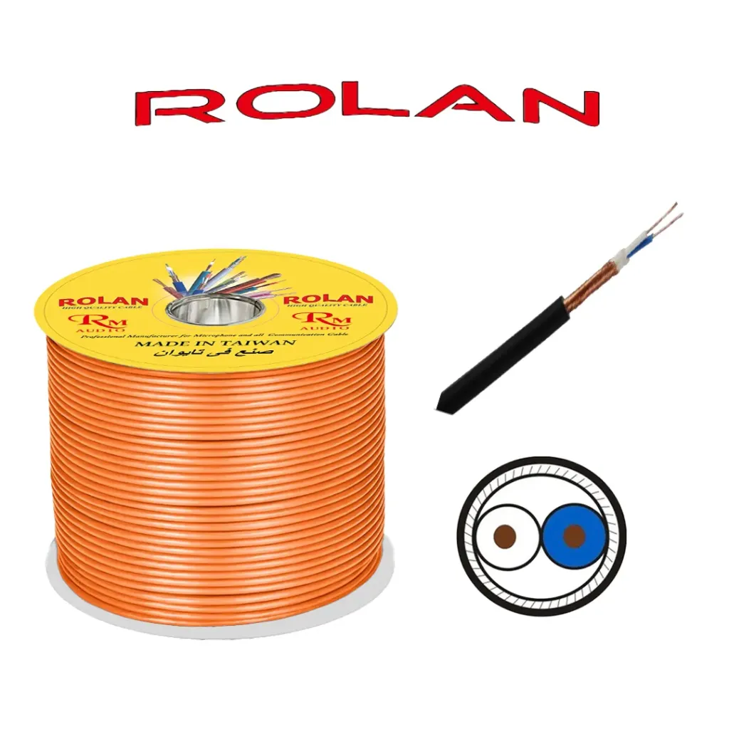 ROLAN 2 Cores + Shield 100M Orange Spool Bulk Cable