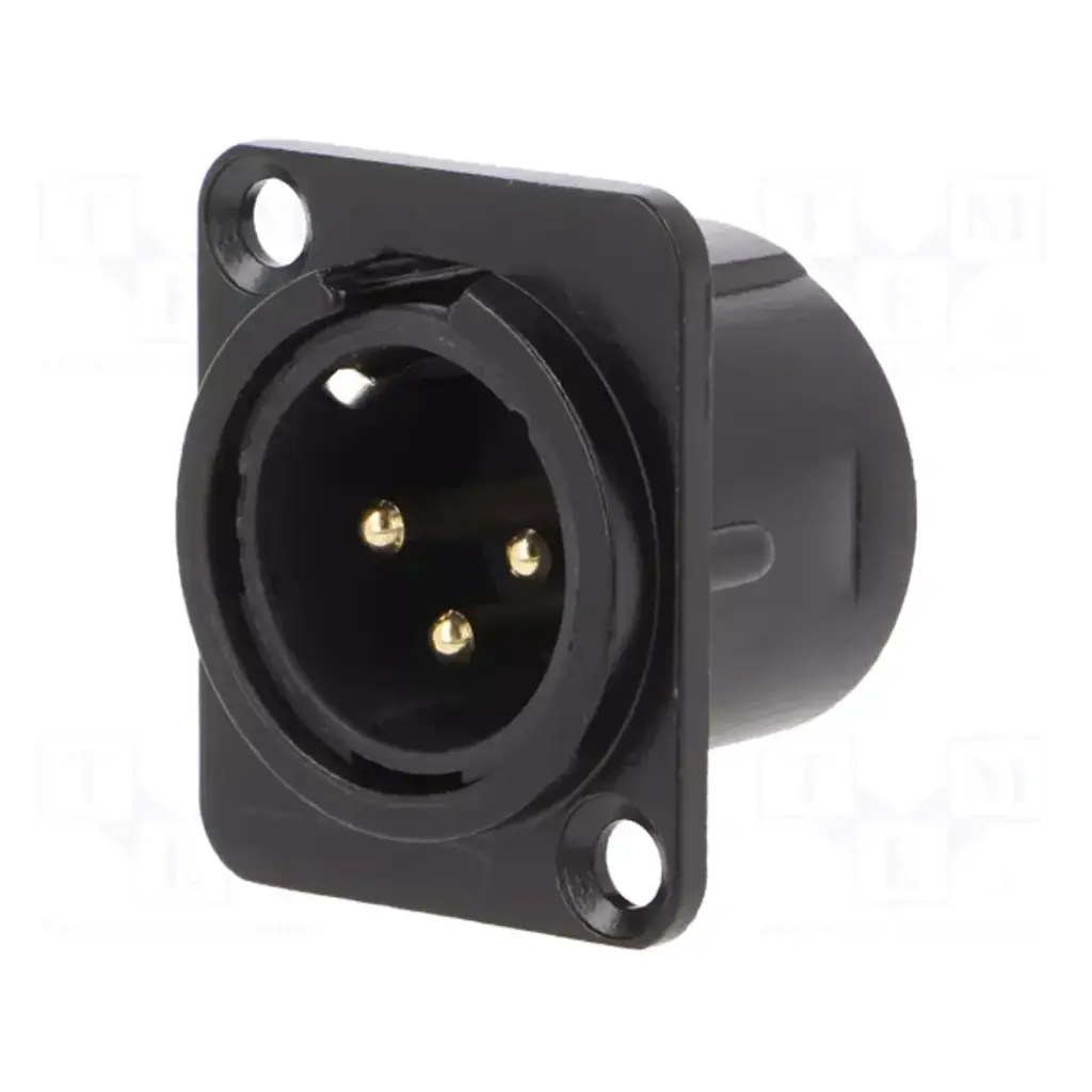 XLR Chassis 3 Pole Square Black (M)