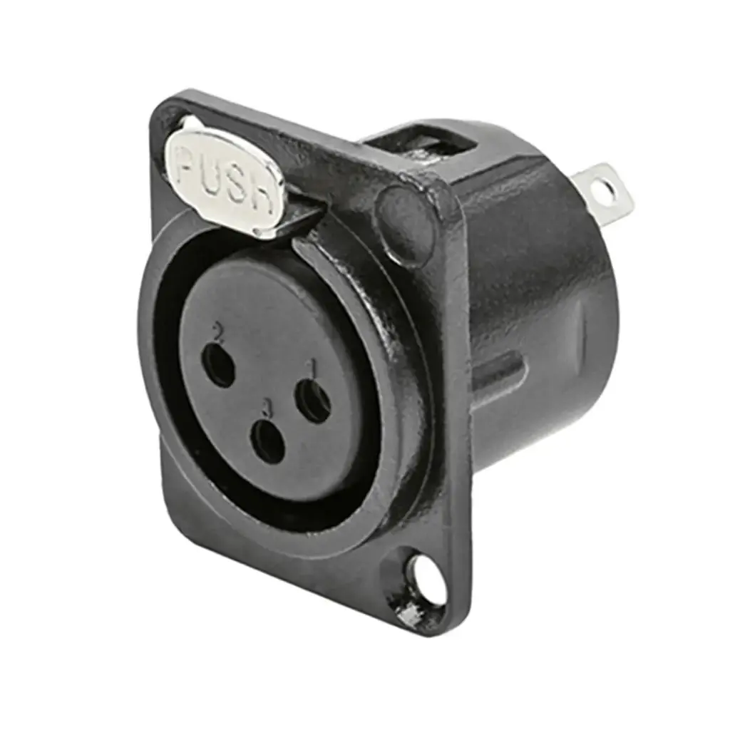 XLR Chassis 3 Pole Square Black (F)