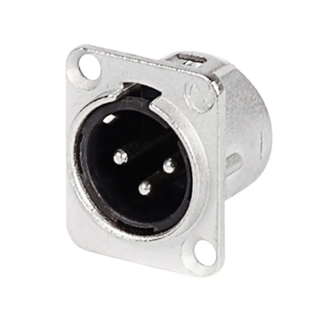 XLR Chassis 3 Pole Square Silver (M)