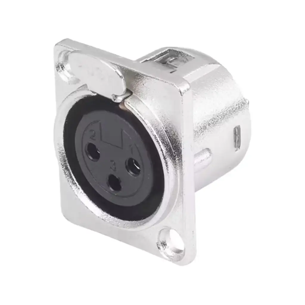 XLR Chassis 3 Pole Square Silver (F)