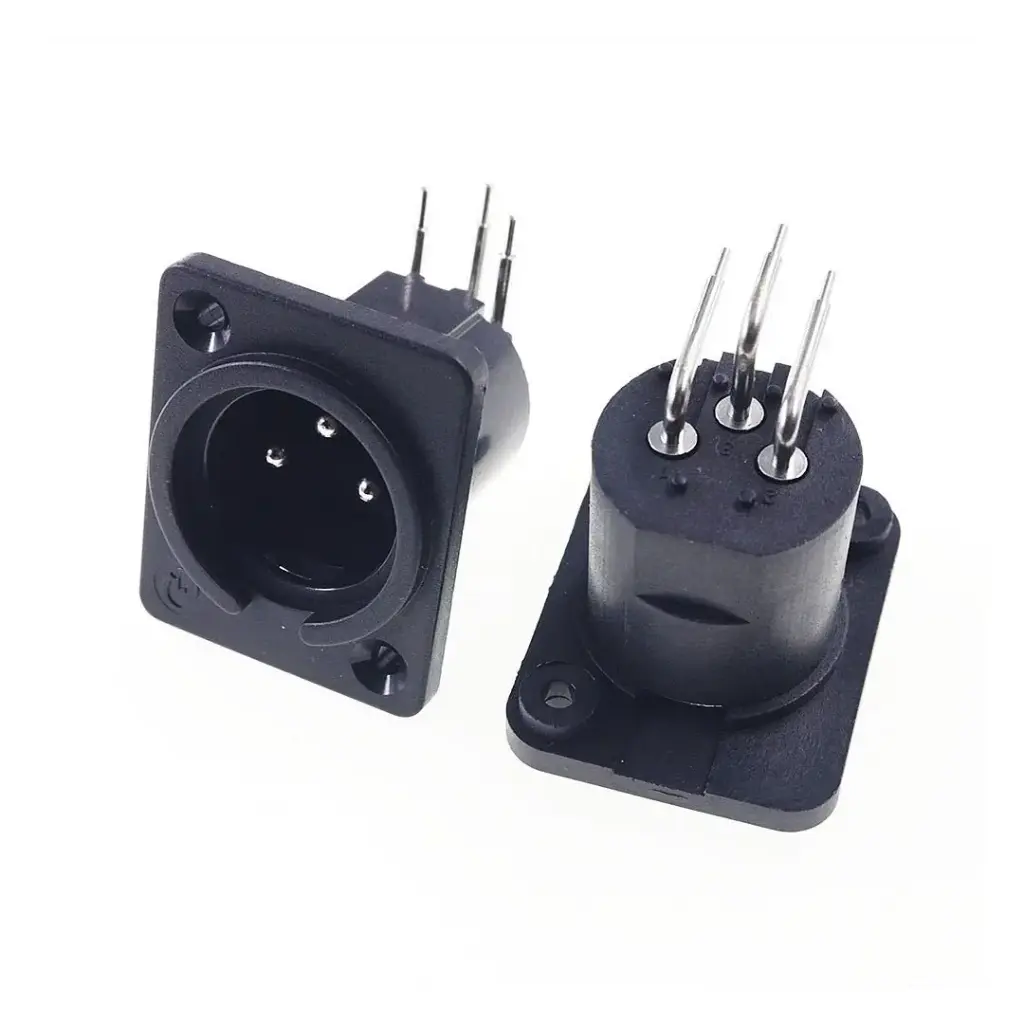 XLR Panel Mount Right Angle (M)