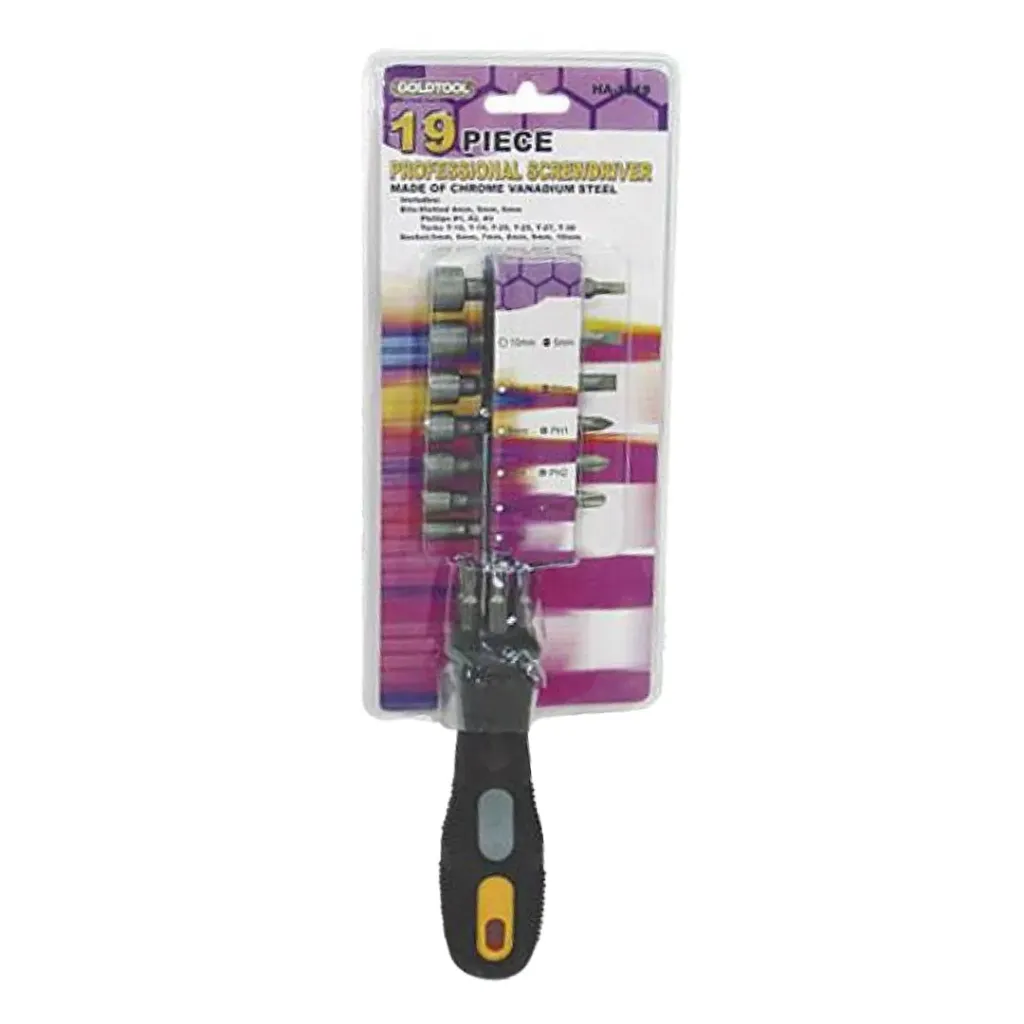 Goldtool 19 Pcs Screw driver Kit HA-1019
